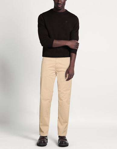 Man Pants Beige Size 42 Cotton, Elastane