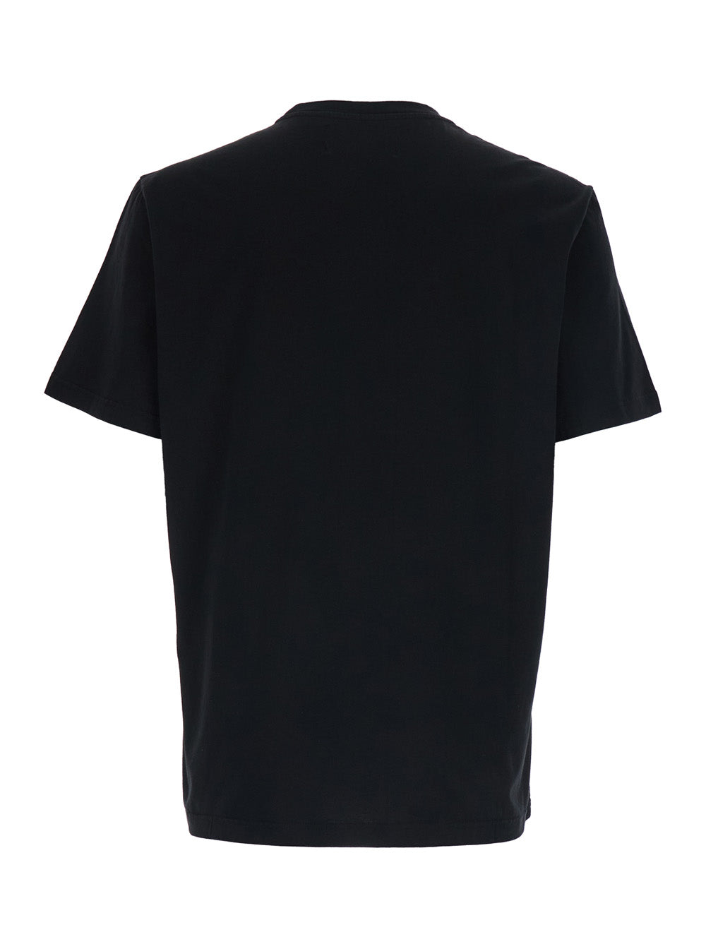 Crew Neck Star Detail T-Shirt — Black