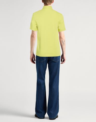 Man Polo shirt Lime green Size L Cotton