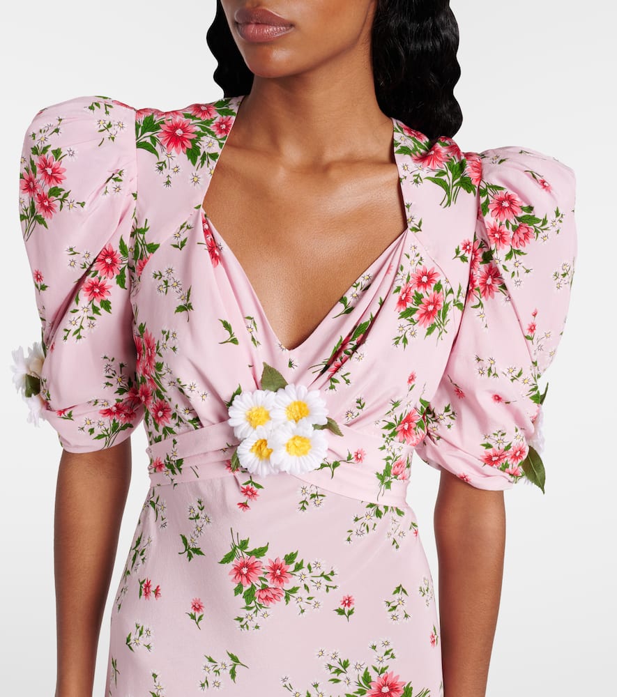Floral silk cocktail dress