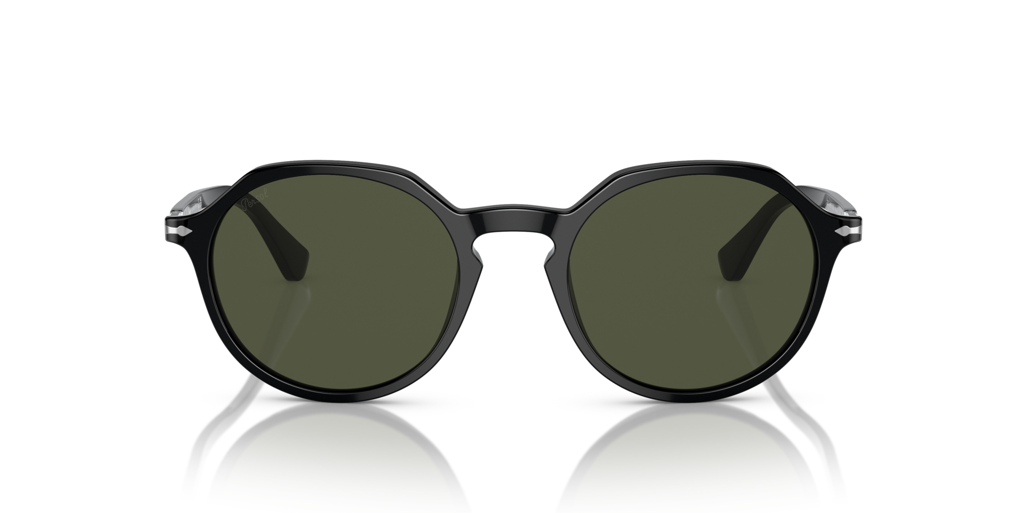 Persol Unisex Persol PO3255S 95/31 Sunglasses Plastic Black Green Panto