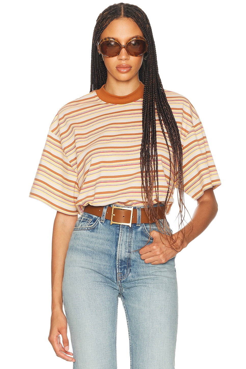 Helsa The Boxy Tee in Brown