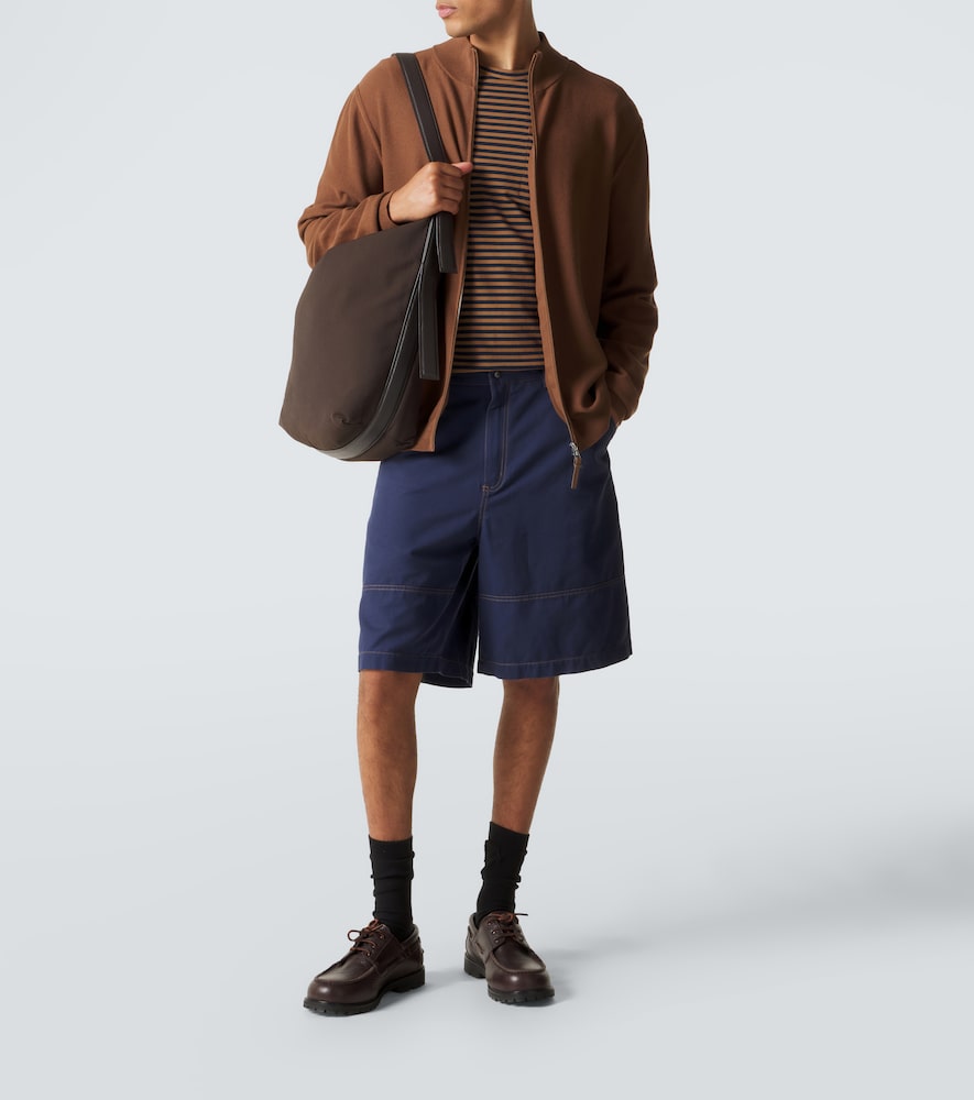 Cotton and linen gabardine shorts