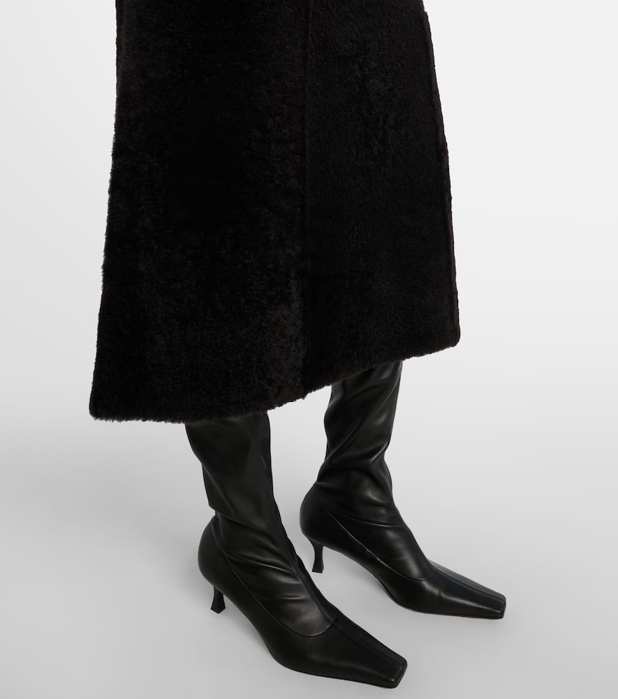 Shearling maxi skirt