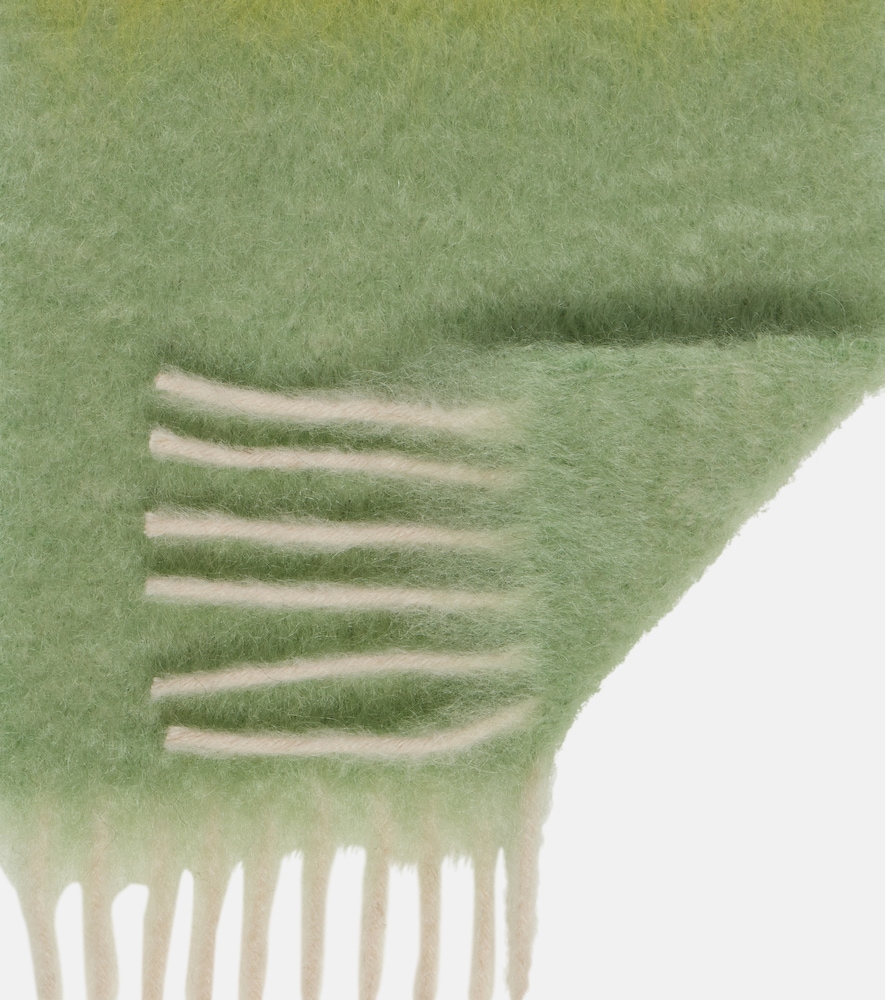 Striped mohair and wool scarf