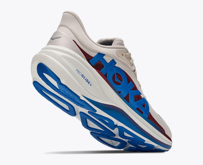 HOKA Men's Clifton PRO Road Running Shoes in Stucco/Virtual Blue