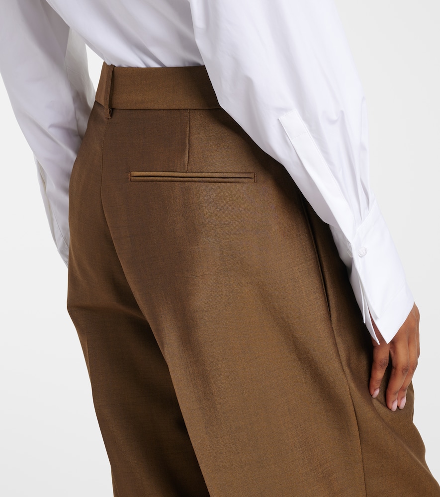 Róhe High-rise wool and mohair wide-leg pants