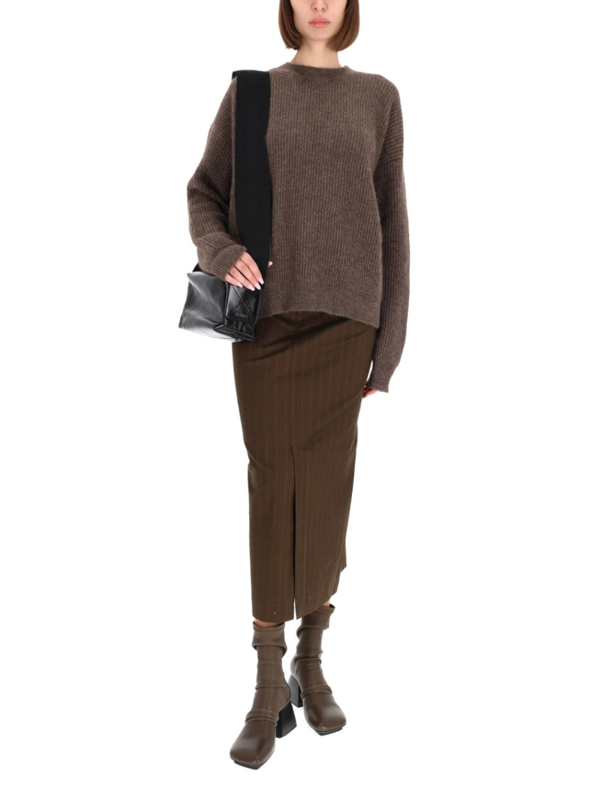 Ribbed sleeveless top - Brown