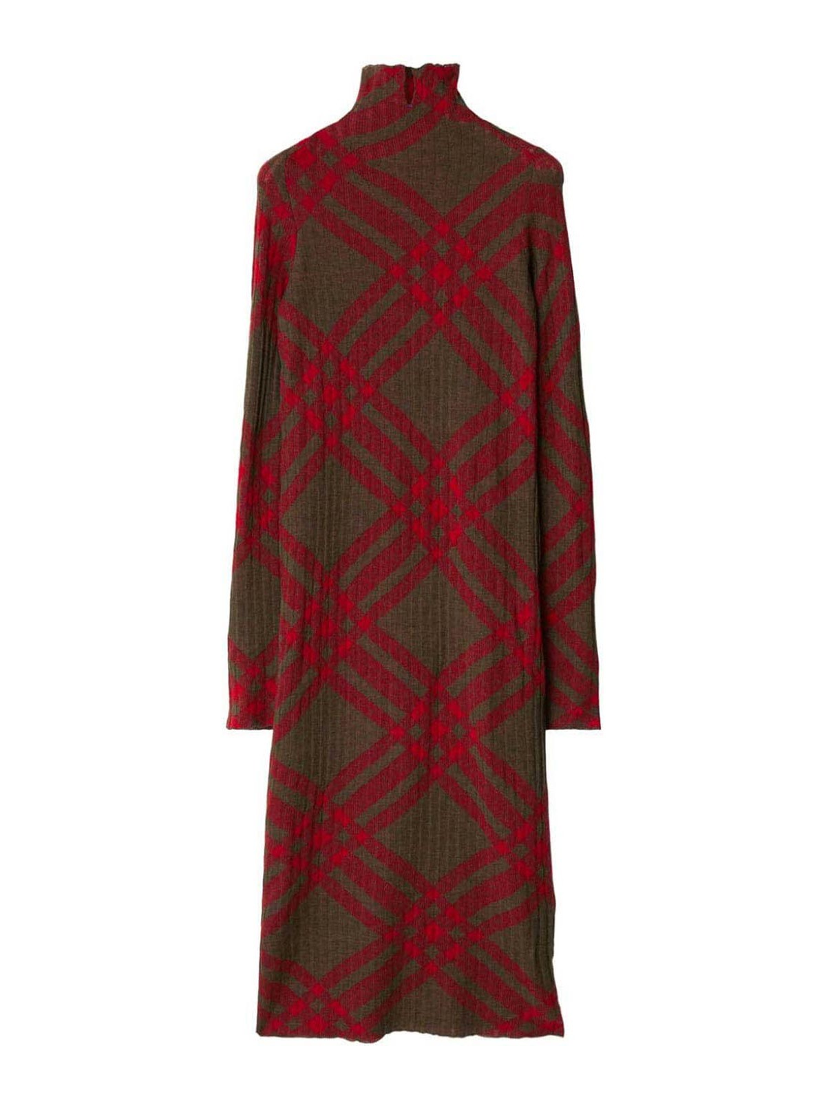 Checkered Wool Blend Shift Dress
