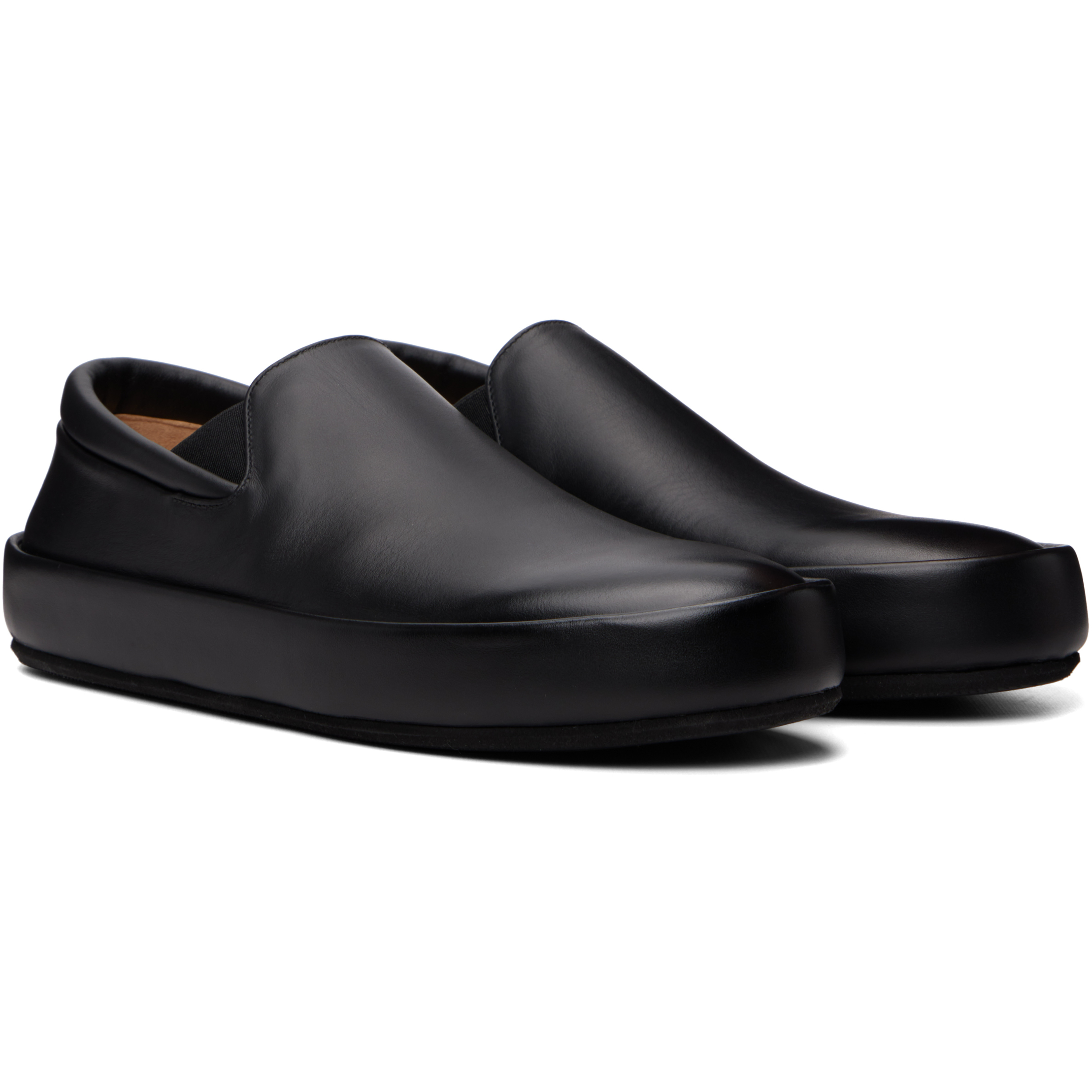 Black Cassapelle Leather Slip On Sneakers