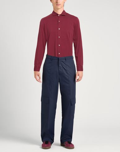 Man Shirt Burgundy Size L Cotton