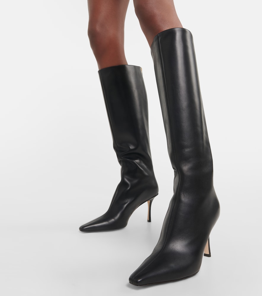 Agathe 85 leather knee-high boots