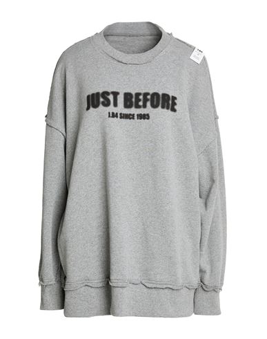 Woman Sweatshirt Light grey Size M Cotton