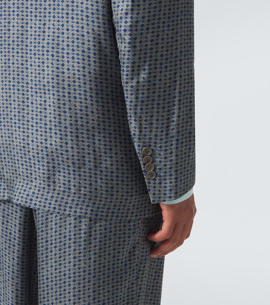 Printed double-breasted blazer