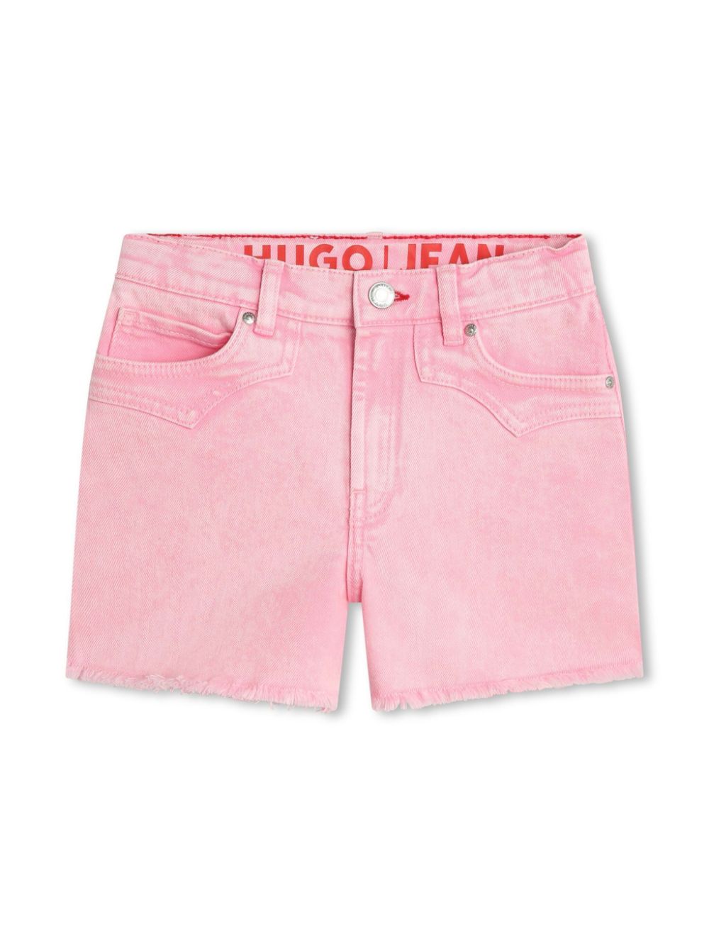 Frayed-hem denim shorts - Pink