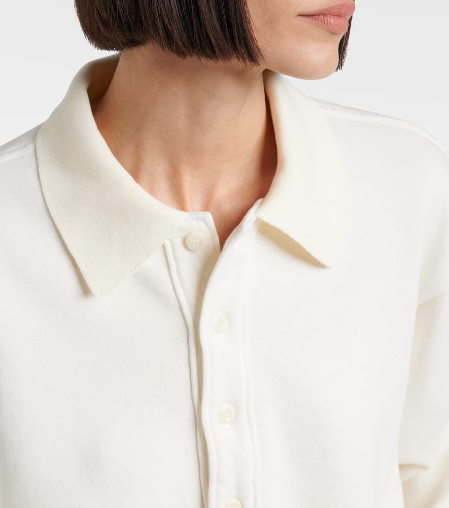Remi cotton-blend fleece polo sweatshirt