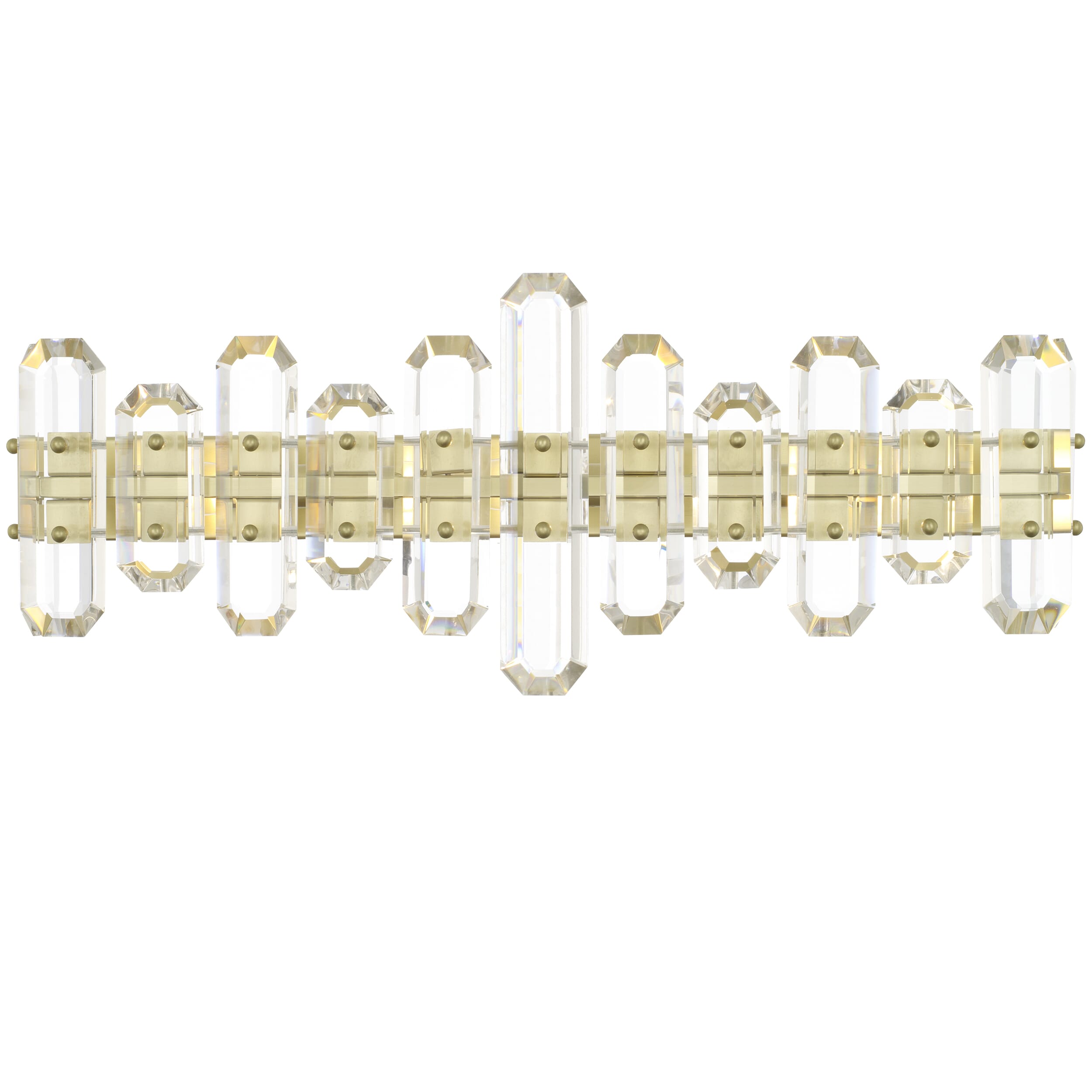 Bolton 3-Light 26" Bathroom Vanity Light in Aged Brass with Faceted Crystal Elements Crysta