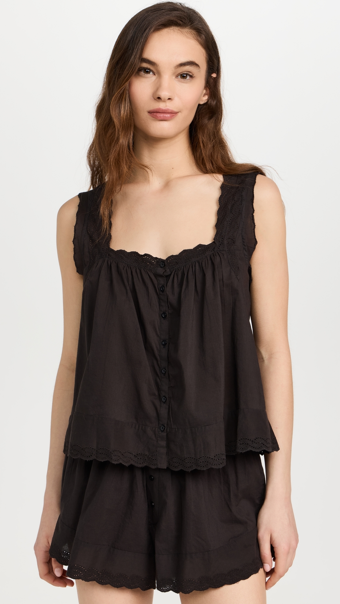 The Eyelet Tank Black