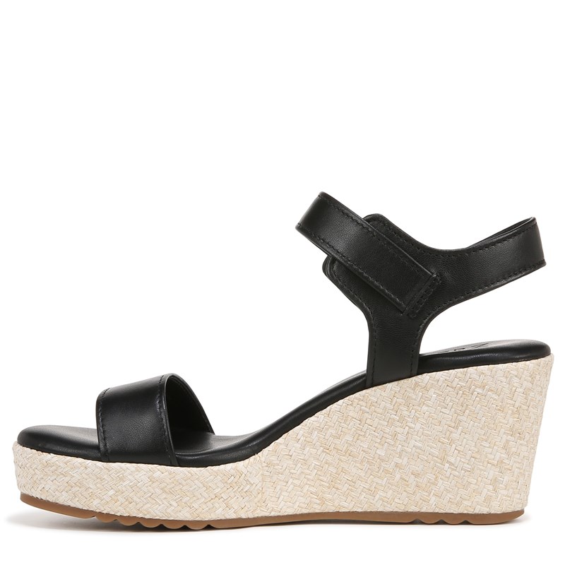 Women's Stella Wedge Sandals (Black Leather)