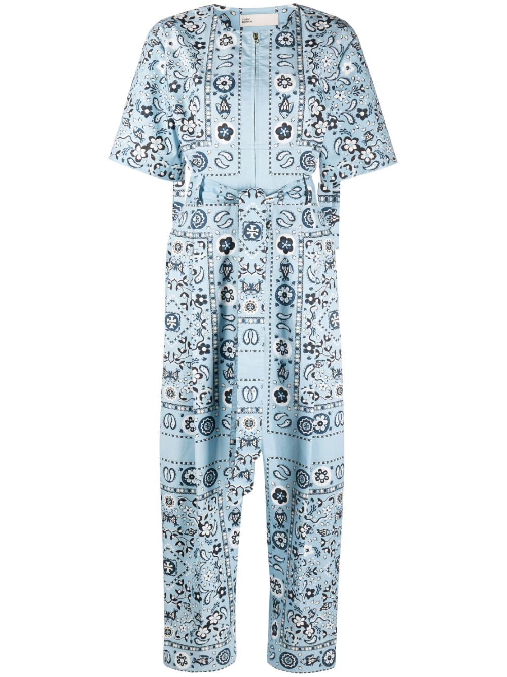 Pisces Dream-print cotton jumpsuit - Blue