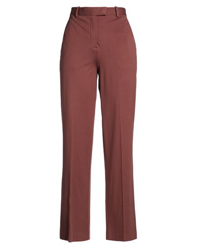 Woman Pants Chocolate brown Size 10 Cotton, Elastane