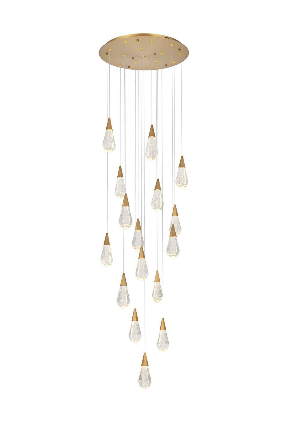 Satin Gold LED Pendant from the Amora Collection