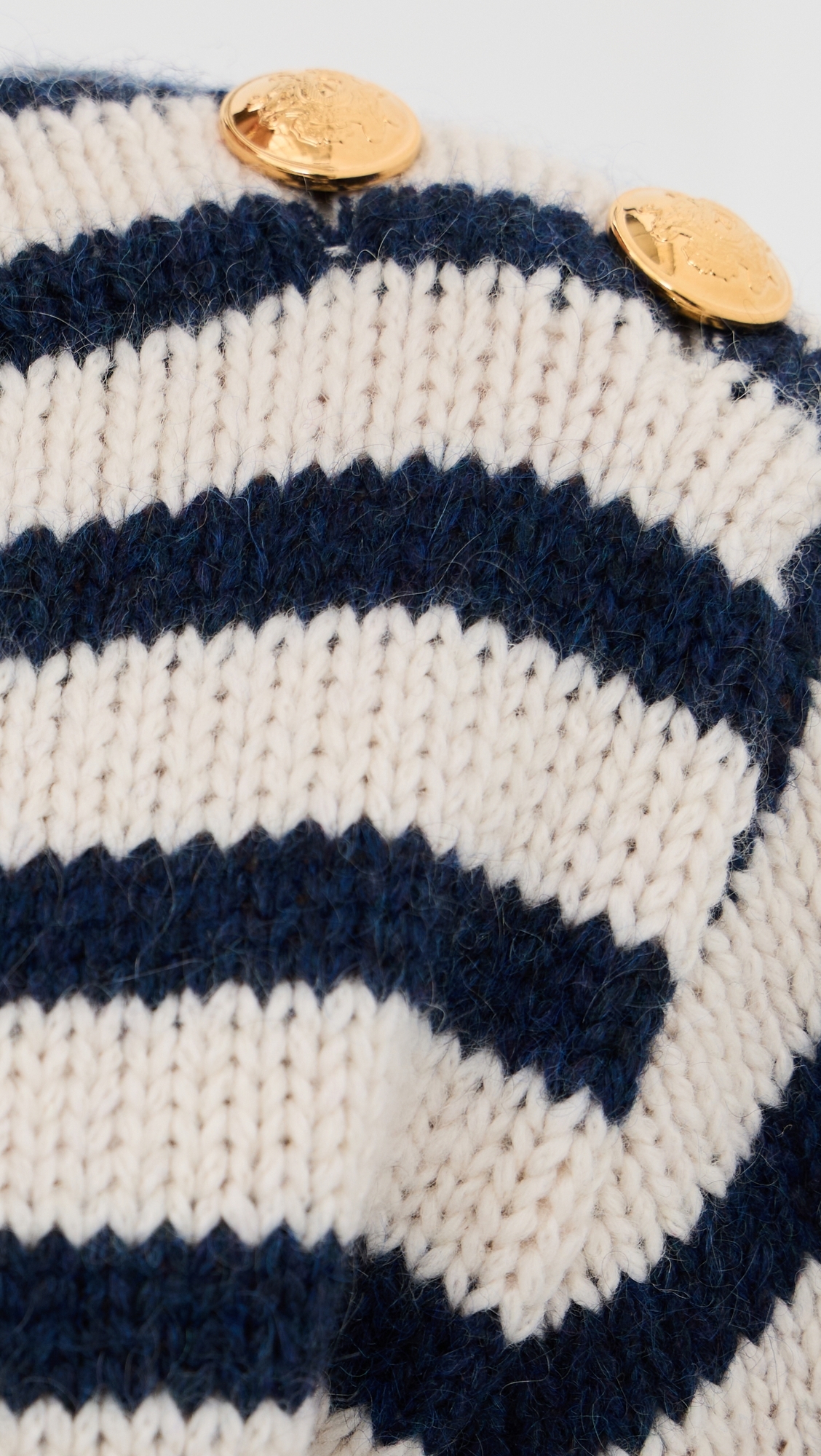 Tandy Cashmere Sweater Ivory/Marine Stripe