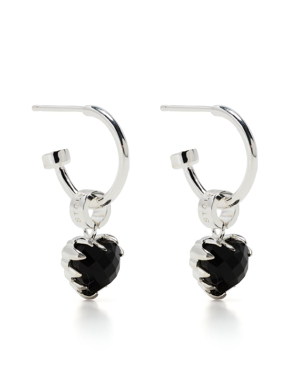 Love Anchor heart-charm earrings - Silver