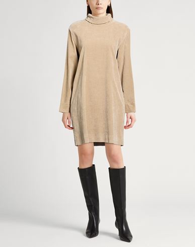 Woman Mini dress Beige Size 6 Cotton, Modal, Elastane