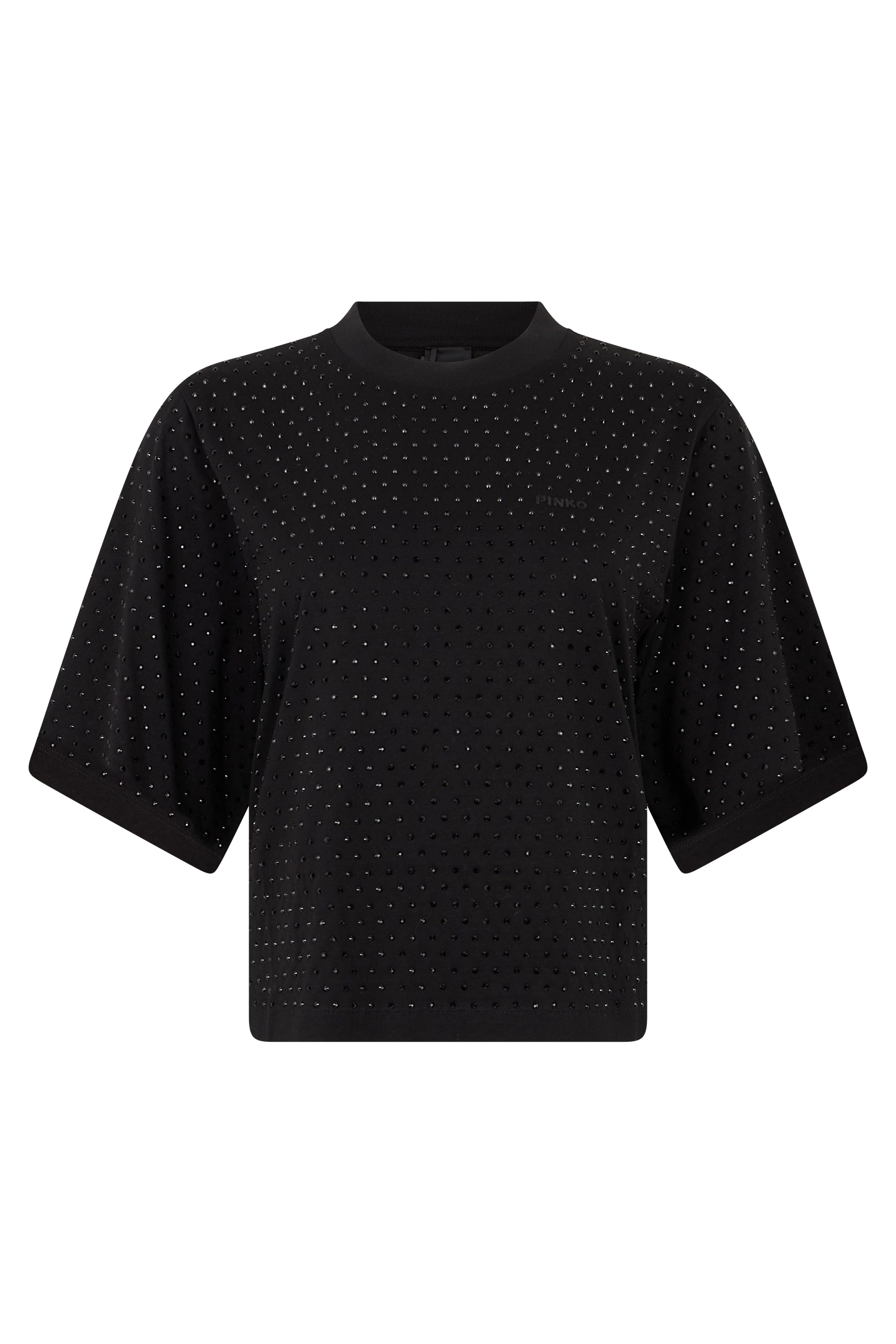 Cotton Rhinestone Short-Sleeve T-Shirt