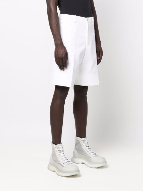 High-waisted straight-leg shorts