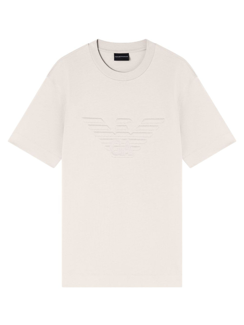 Beige Logo Crew Neck T-Shirt