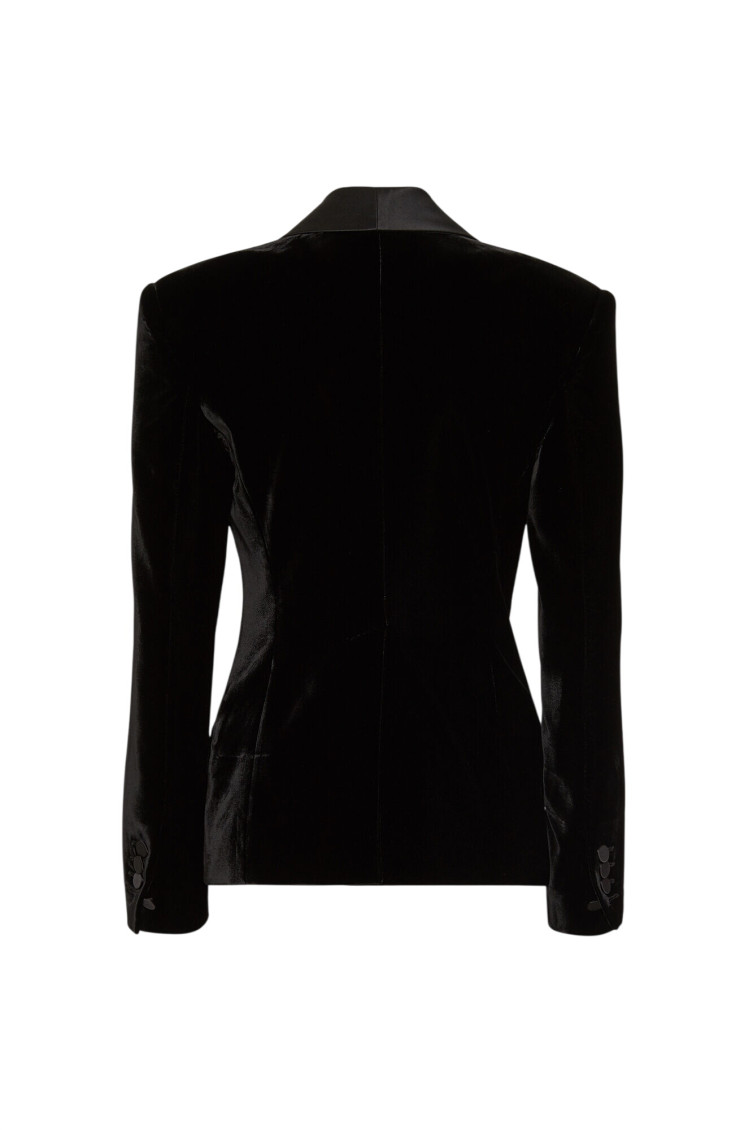 Shawl-lapels single-breasted blazer - Black
