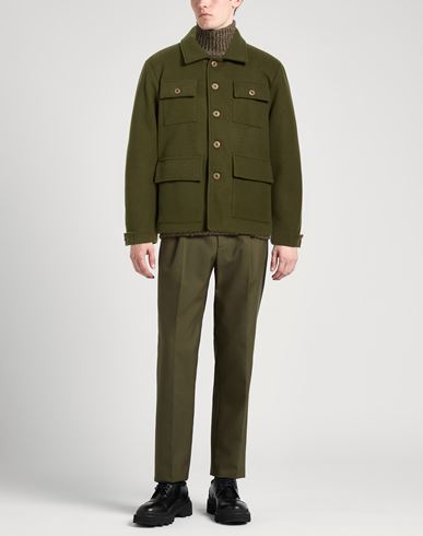 Man Coat Military green Size 38 Polyester