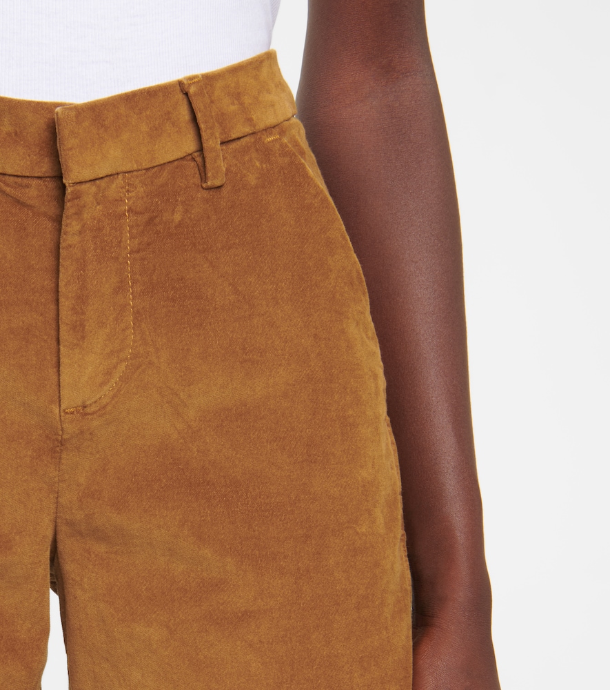 7 For All Mankind High-rise cotton-blend velvet pants