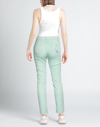 Woman Pants Light green Size 6 Cotton, Polyester, Elastane