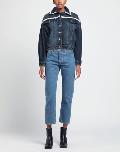 Woman Denim outerwear Blue Size 6 Cotton, Polyester