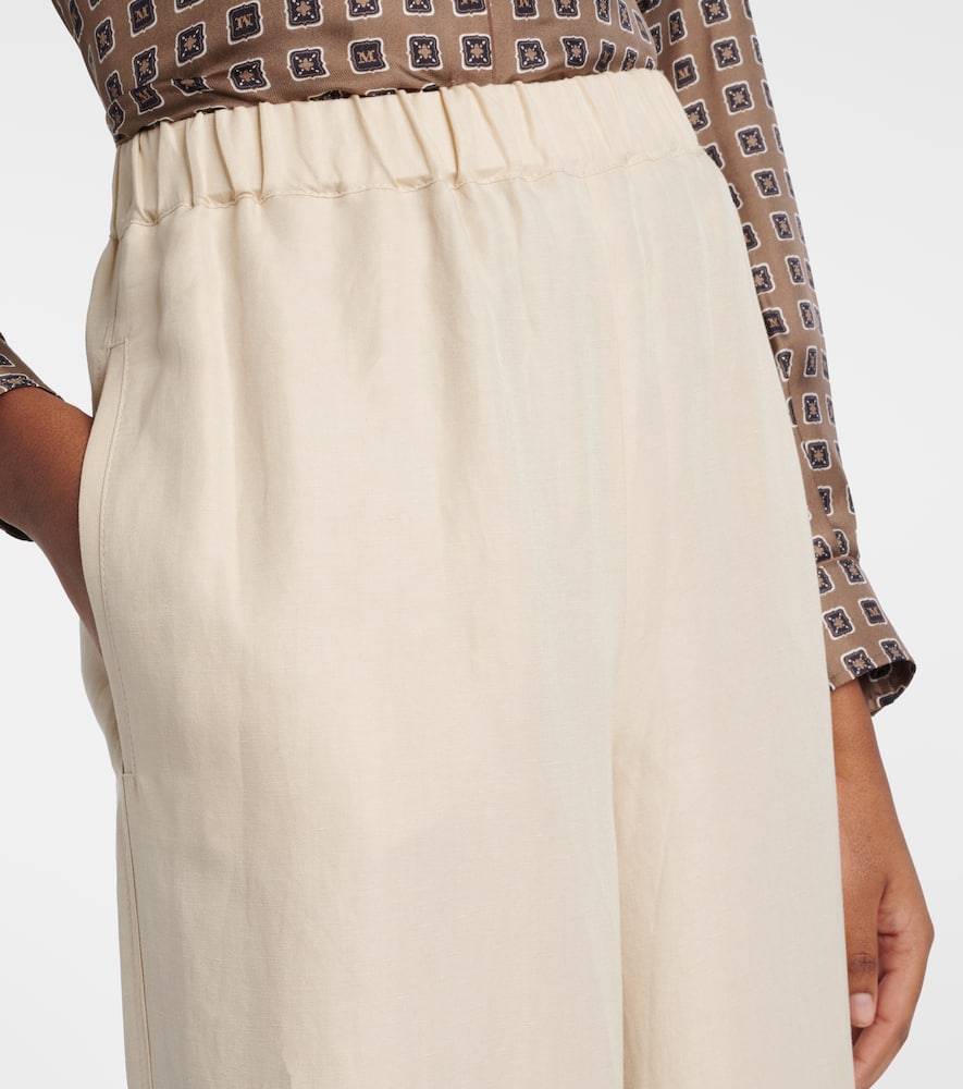 Oro linen and silk wide-leg pants