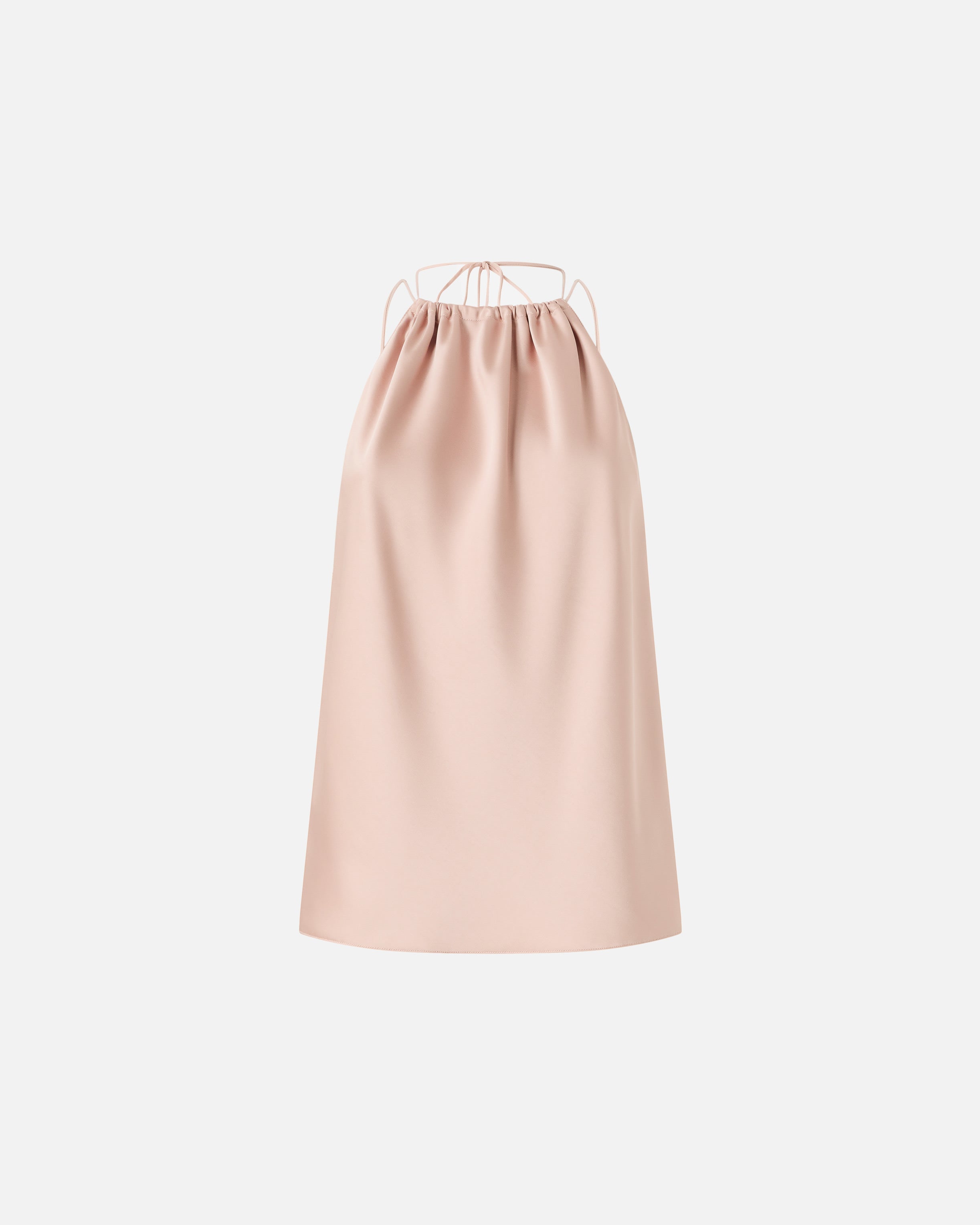 Gathered-neckline Sleeveless Blouse