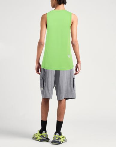 Ea7 Man Tank top Lime green Size M Polyester, Polyamide