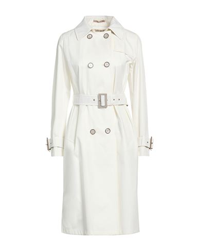 Rain Collection Woman Overcoat & Trench Coat White Size 10 Cotton, Polyester