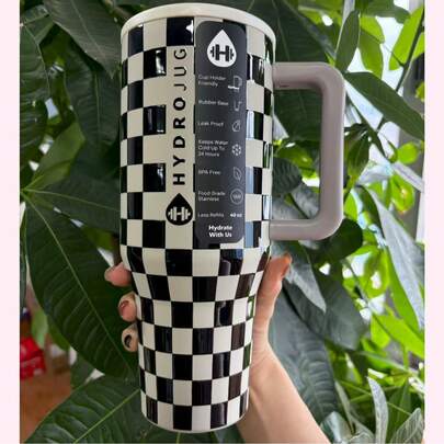Original Traveler - Water Bottle With Handle & Flip Straw - Fits In Cup Holder, Leak Resistant Tumbler-Reusable Insulated Stainless Stee