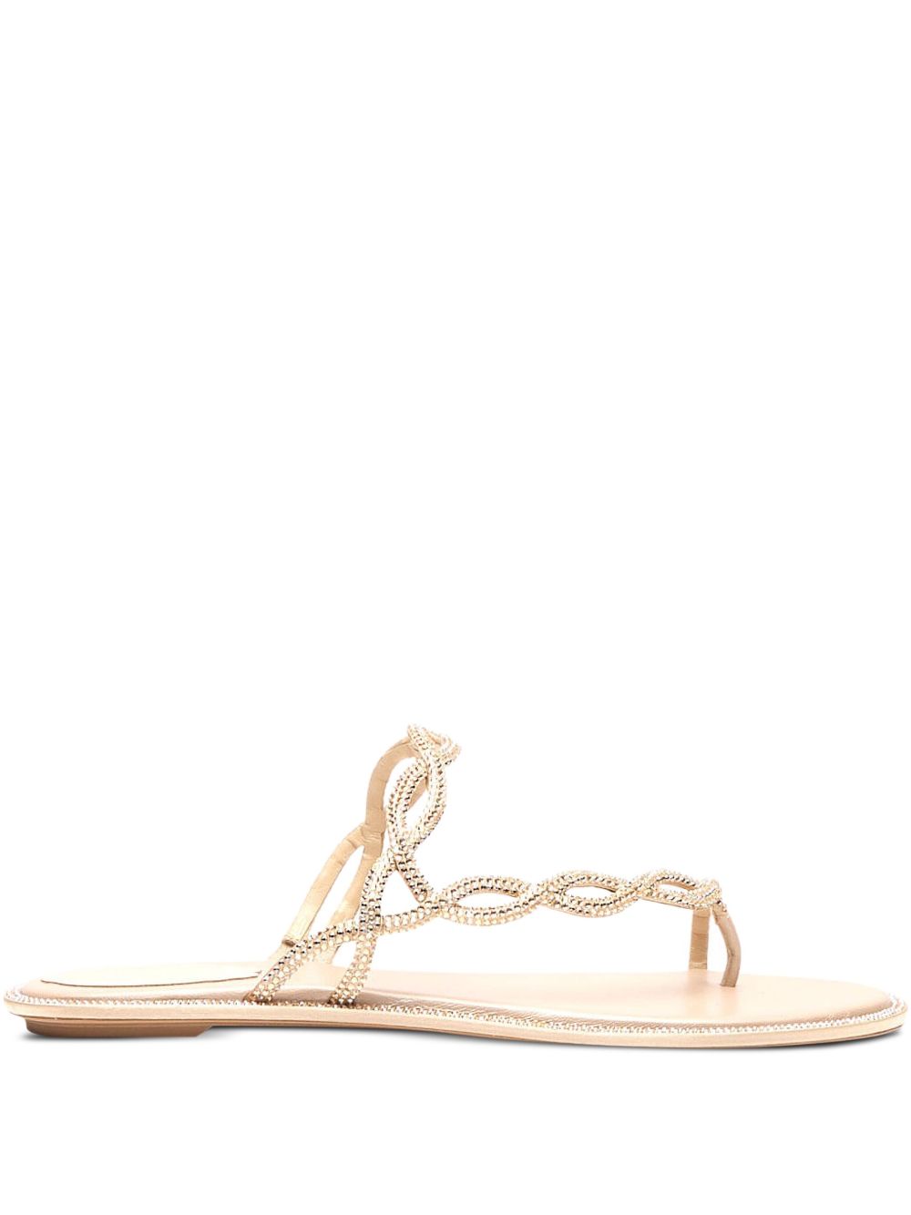 Rhinestoned thong sandals - Neutrals