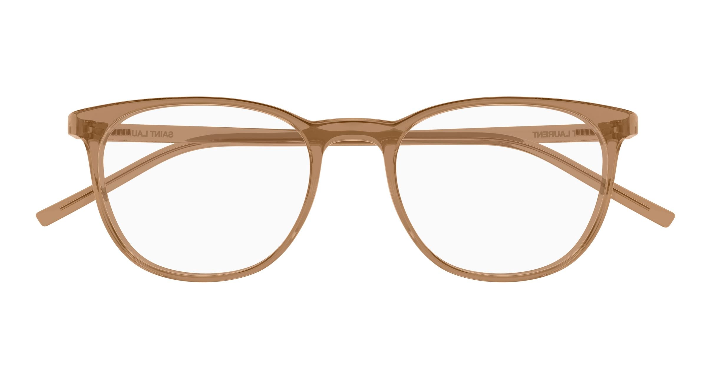 SAINT LAURENT Unisex SAINT LAURENT SL 884 006 Optical frames Bio-injected Brown Transparent Round