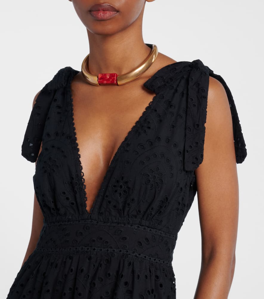 Perla embroidered cotton maxi dress