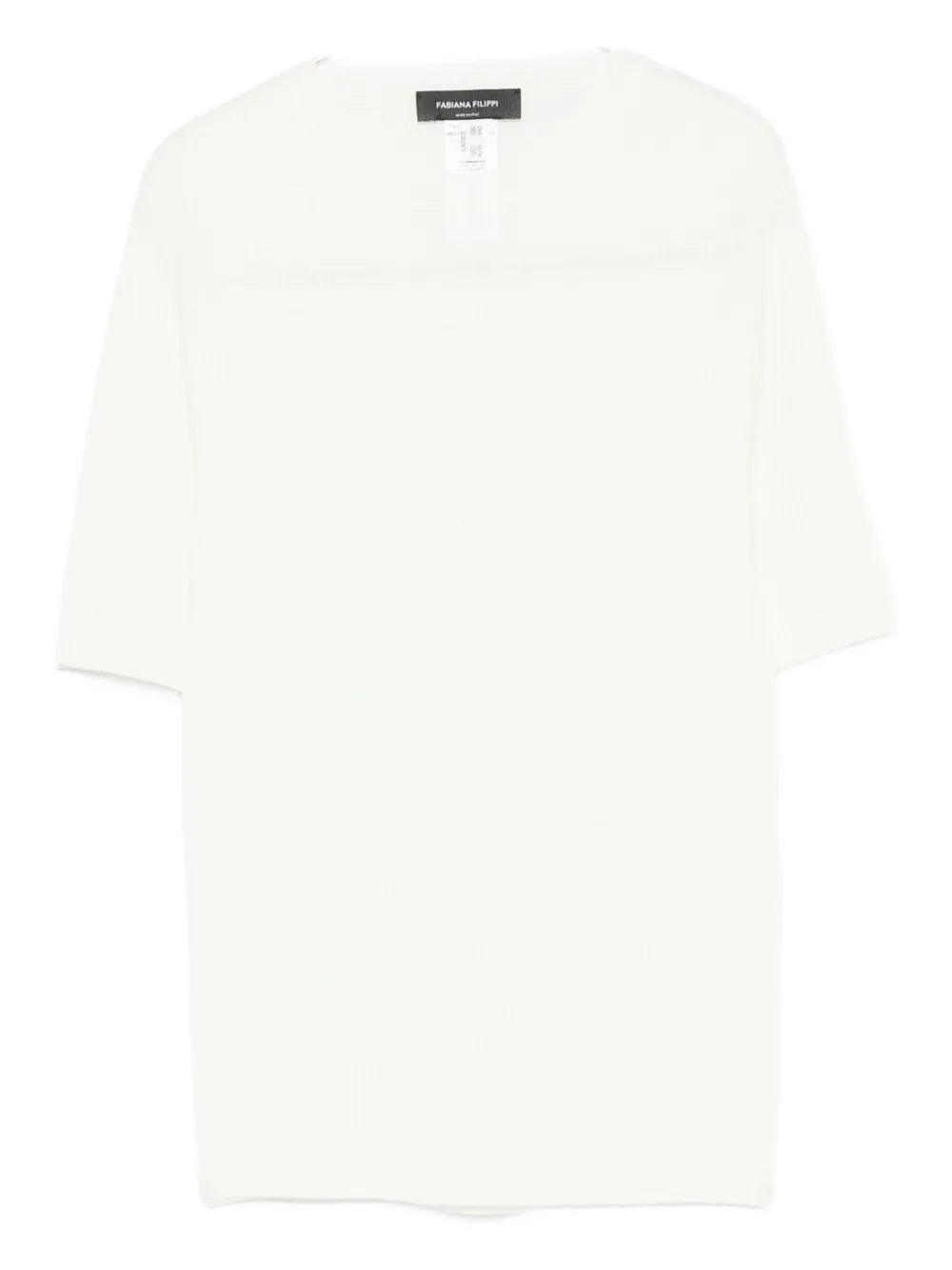 Wool Blend Ribbed Knit Knit Top — White