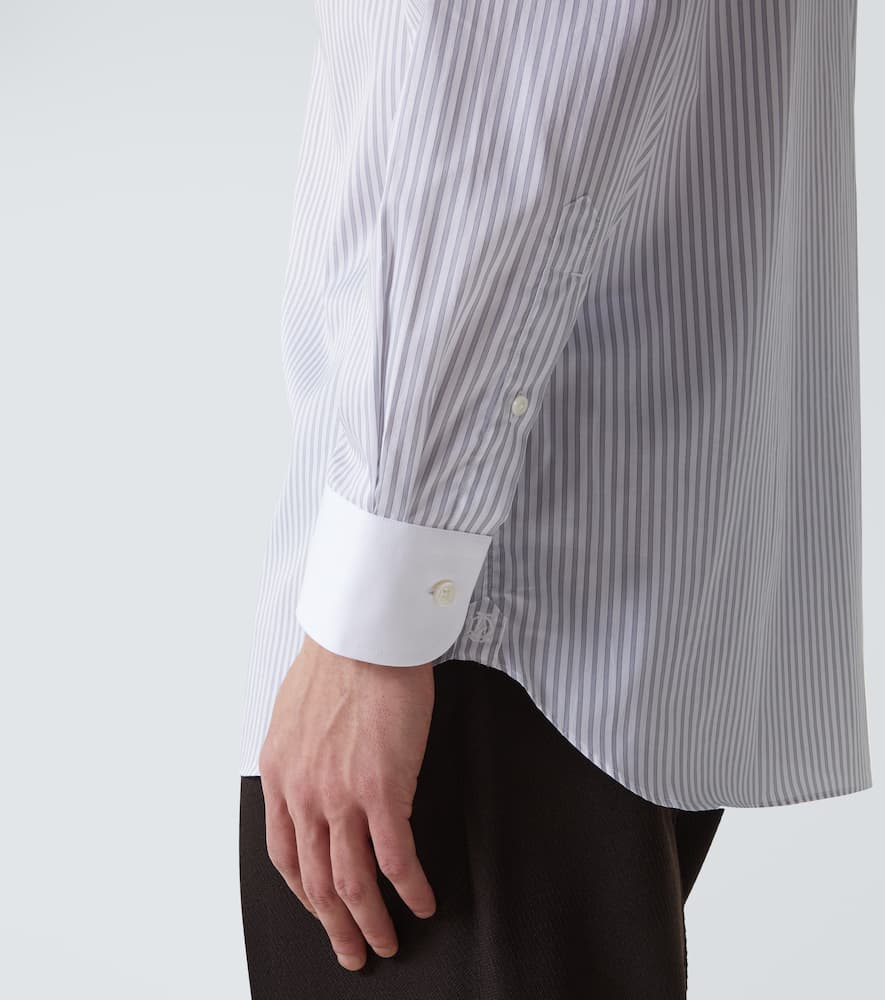 Striped cotton twill shirt