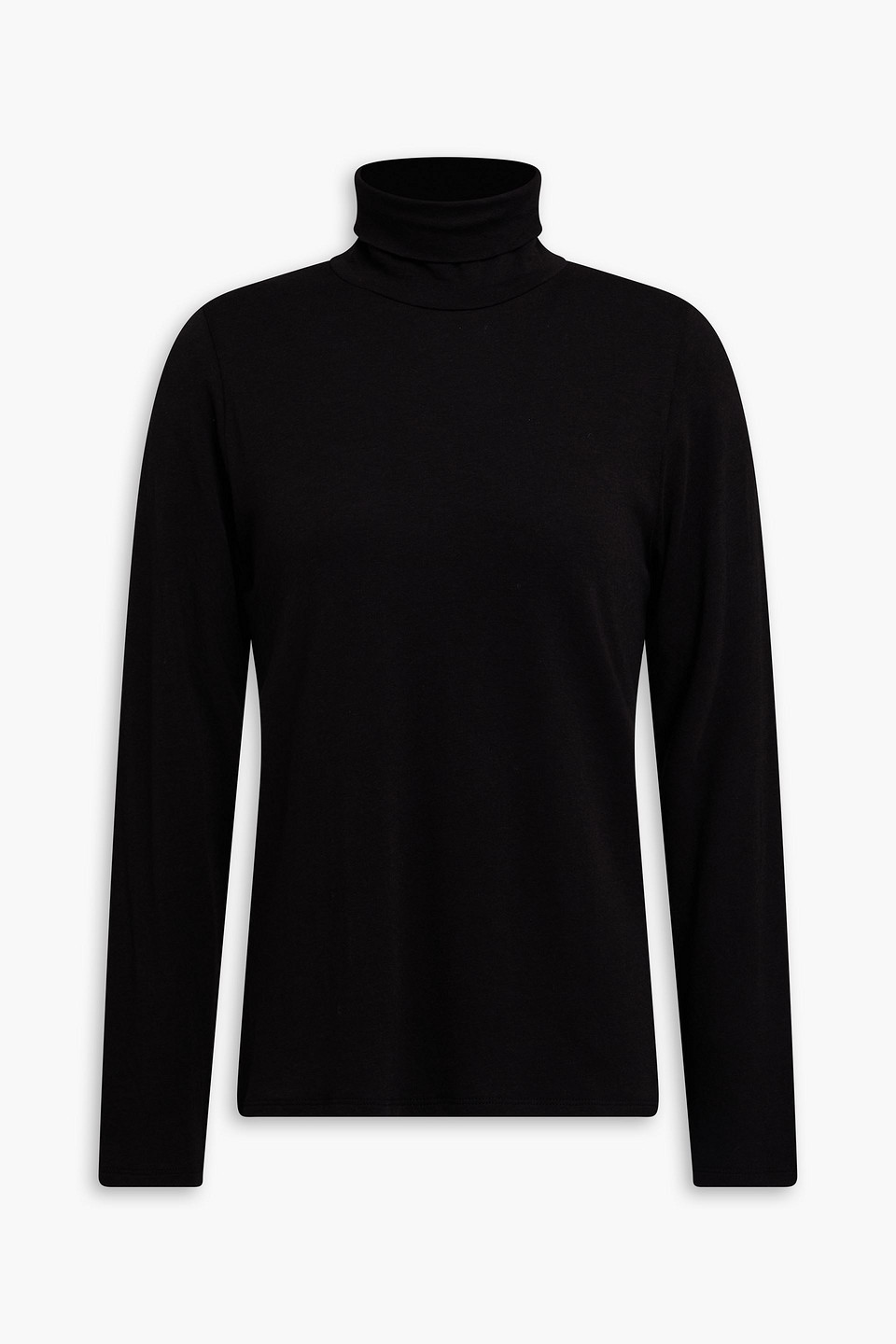 Stretch-jersey turtleneck top - Black - XS