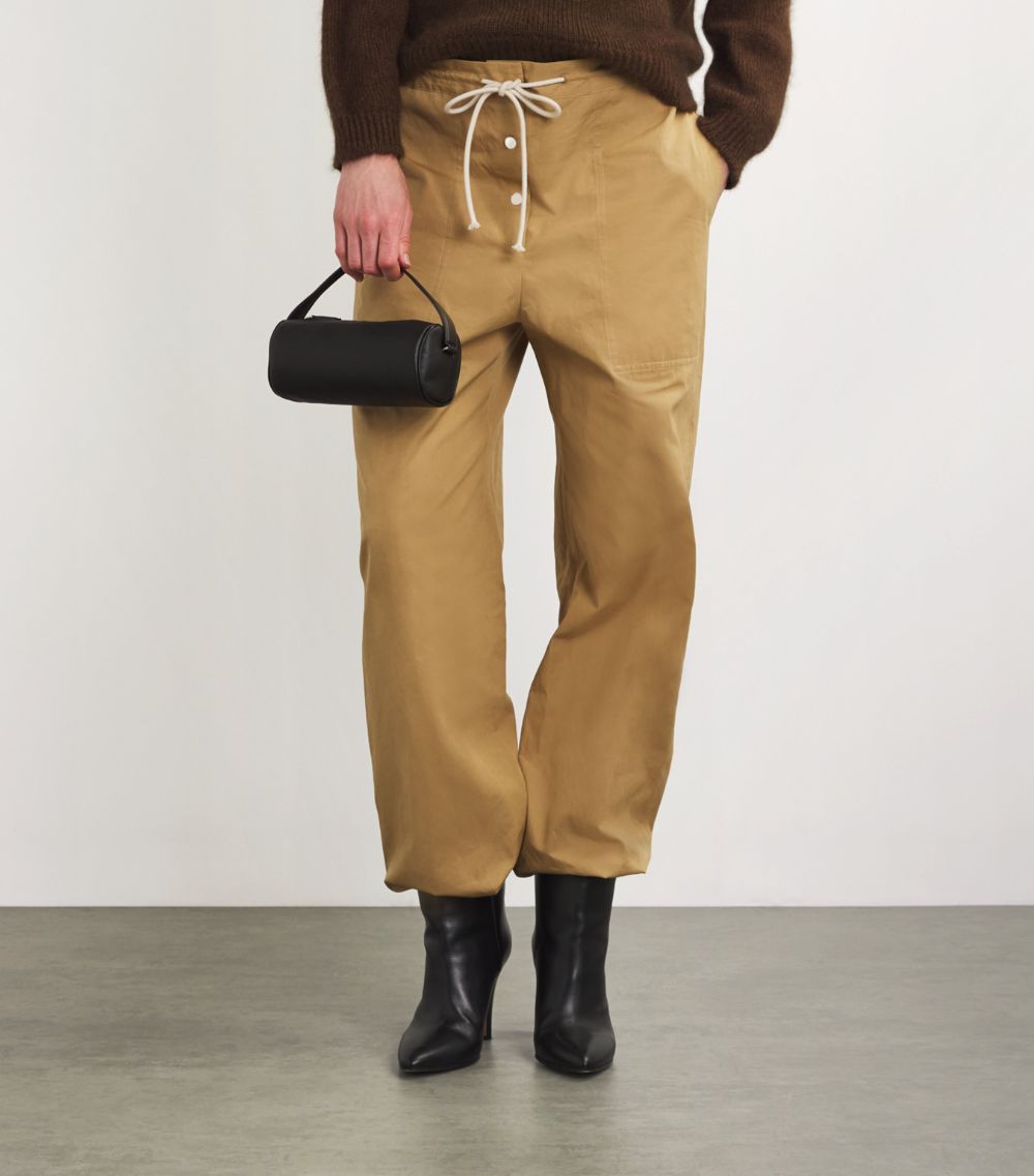 Round 90'S Leather Top-Handle Bag