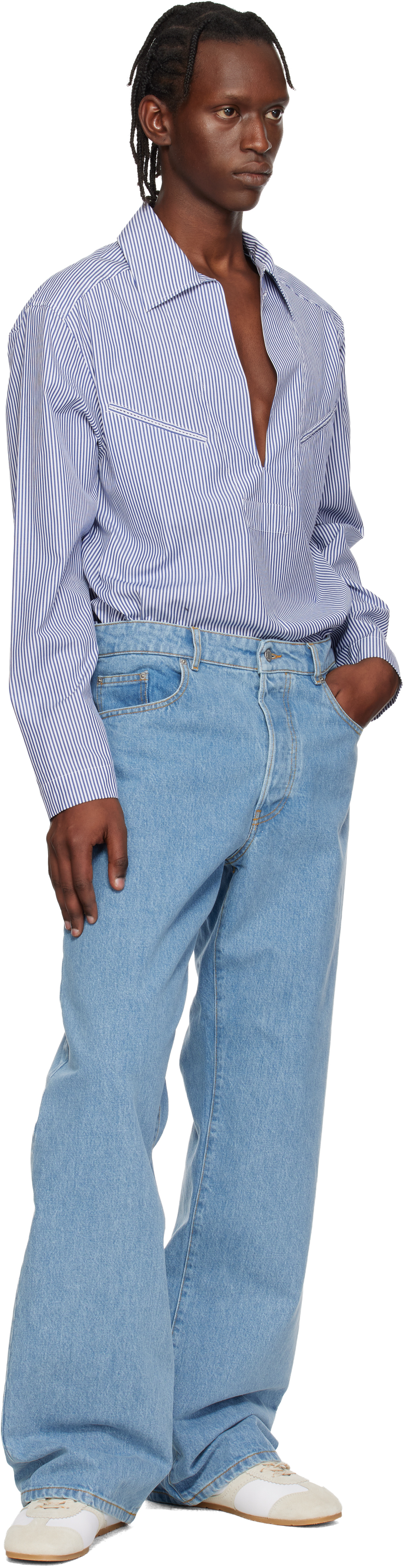 Blue Straight Leg Jeans